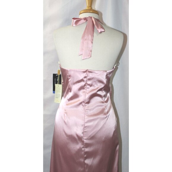 NoxAnabel #906 Satin Bridesmaid Formal Gown-Size L-DUSTY ROSE-NEW With Tags - Picture 4 of 7